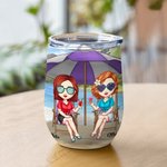 Personalized You Are The She To My Nanigans 12oz Wine Tumbler Birthday Gift for Sisters