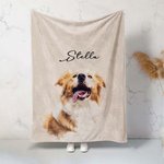 Personalisierte Niedliche Haustier Foto-Decke mit Namen im Ölmalerei-Stil Weiches und Komfortables Geschenk für Tierliebhaber Tierhalter