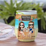 Personalized Girls Trip I Love You to the Beach And Back 12oz Wine Tumbler Birthday Gift for Sisters Besties