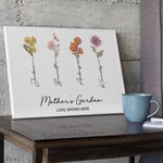 Personalized Watercolor Birth Flower Canvas Frameless Painting Gift for Grandmother Mother