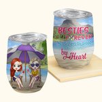 Gepersonaliseerde Besties Forever Niet zusters door bloed maar zusters door hart Wijn Tumbler Verjaardagscadeau voor zusters