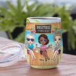 Personalized Best Bitches Here's To Another Year Of Bonding Over Alcohol Wine Tumbler Birthday Gift for Sisters