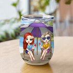 Gepersonaliseerde Besties Forever Niet zusters door bloed maar zusters door hart Wijn Tumbler Verjaardagscadeau voor zusters