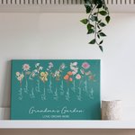 Personalized Watercolor Birth Flower Canvas Frameless Painting Gift for Grandmother Mother