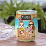 Personalized We're Not Sugar And Spice Everything Nice Wine Tumbler Birthday Gift for Sisters Besties