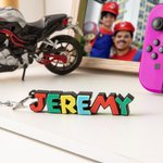 Personalized 3D Cartoon Keyring with Decorative Name Plate Birthday Gift for Kids Game Lovers