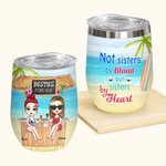 Bicchiere da vino personalizzato Non sorelle per sangue, ma sorelle per cuore Regalo di compleanno per sorelle e amiche
