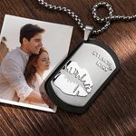 Personalised Engraved Lip Print Kiss Men's Necklace with Name Text Valentine's Day Anniversary Gift for Him