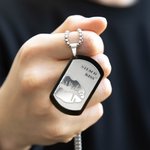 Personalised Engraved Lip Print Kiss Men's Necklace with Name Text Valentine's Day Anniversary Gift for Him