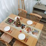 Personalisierte Familie Foto Collage Tischtuch mit Namen Esszimmer Dekoration Geburtstag Housewarming Geschenk für Familie