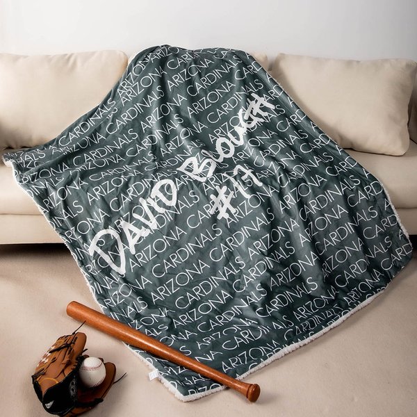 Coperta da lancio personalizzata con nome e numero Regalo in morbido pile sherpa per giocatori atleti appassionati di sport