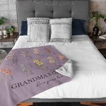 Personalized Family Birth Flowers Love Grows Here Fleece Blanket Gift for Mom Grandma
