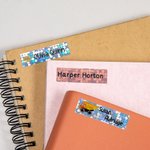 Etichette adesive personalizzate impermeabili di fiori di cuore carino con nome Forniture scolastiche Ritorno a scuola Regalo di compleanno per bambini