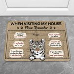 Personalised When Visiting Our House Welcome Doormat Home Decoration Gift for Pet Lover Owner