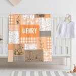 Personalized Classic Winnie the Pooh Theme Kid's Blanket with Name for Baby Shower Birthday Children's Day
