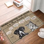 Personalised When Visiting Our House Welcome Doormat Home Decoration Gift for Pet Lover Owner