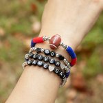 Personalized 4 Pcs Football Game Day Stackable Bracelet Sports Team Jewelry Gift for Football Fans Football Mom