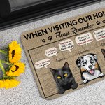 Personalised When Visiting Our House Welcome Doormat Home Decoration Gift for Pet Lover Owner
