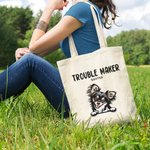 Personalized Trouble Maker Pet Party Tote Bag Reusable Shopping Bag Funny Birthday Gift for Cat Dog Lover Owner