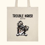 Personalized Trouble Maker Pet Party Tote Bag Reusable Shopping Bag Funny Birthday Gift for Cat Dog Lover Owner