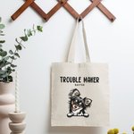 Personalized Trouble Maker Pet Party Tote Bag Reusable Shopping Bag Funny Birthday Gift for Cat Dog Lover Owner