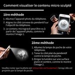 Pendentif Photo Projection Personnalisée avec Je t'aime en 100 Langues Collier Forme de Cœur Cadeau Anniversaire Fête