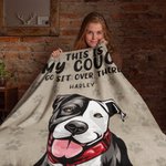 Personalizada This Is My Couch Go Sit Over There Pet Paw Print Blanket Birthday Gift for Dog Cat Pet Lovers