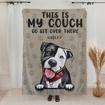 Personalizada This Is My Couch Go Sit Over There Pet Paw Print Blanket Birthday Gift for Dog Cat Pet Lovers