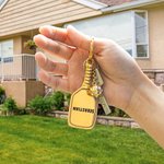 Llavero personalizado de acero inoxidable con el nombre de la pala de Pickleball grabado y con un mini colgante de Pickleball Accesorio de mochila Reg