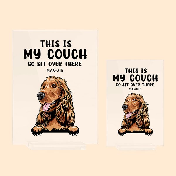 Gepersonaliseerd This Is My Couch Go Sit Over There Grappig Huisdier Acryl Plaquette Housewarming Gift Home Decoratie voor Kat Hond Liefhebber