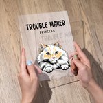 Plaque acrylique personnalisée Trouble Maker Cat Dog Funny Desk Decor Gift for Cat Dog Lover