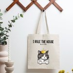 Personalizzato We Rule The House Canvas Tote Bag Regalo per chi ama gli animali domestici