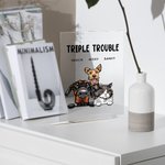 Plaque acrylique personnalisée Trouble Maker Cat Dog Funny Desk Decor Gift for Cat Dog Lover