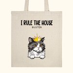 Personalizzato We Rule The House Canvas Tote Bag Regalo per chi ama gli animali domestici