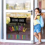 Personalised Rainbow of Possibilities Vinyl Classroom Wall Decal with Name and Grade Teacher's Day Back to School Gift for Teacher