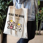Personalizzato We Rule The House Canvas Tote Bag Regalo per chi ama gli animali domestici