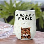 Bicchiere da 20 oz Trouble Maker personalizzato con 1-6 impronte di zampe di animali domestici Regalo per chi ama gli animali domestici