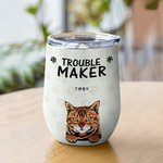 Bicchiere da 20 oz Trouble Maker personalizzato con 1-6 impronte di zampe di animali domestici Regalo per chi ama gli animali domestici