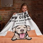 Personalizzato Questo è il nostro divano Vai a sederti laggiù Coperta Compleanno Regalo di inaugurazione per l'amante degli animali domestici