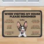 Personalized When Visiting Our House Please Remember Cats Dogs Doormat with 1-3 Names Birthday Housewarming Gift for Pets Lover