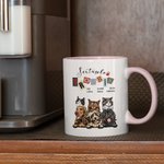 Personalized Trouble Maker 1-6 Dogs or Cats Ceramic Mug with Names 11oz and 15oz Birthday Gift for Pet Lovers