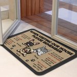 Personalized When Visiting Our House Please Remember Cats Dogs Doormat with 1-3 Names Birthday Housewarming Gift for Pets Lover
