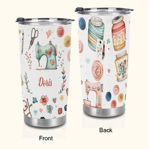 Personalisierte Nähen Thema Lebensmittelqualität 20oz Becher mit Deckel Geburtstag Muttertag Geschenk für Mutter Nähen Liebhaber