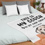 Personalizzato Questo è il nostro divano Vai a sederti laggiù Coperta Compleanno Regalo di inaugurazione per l'amante degli animali domestici