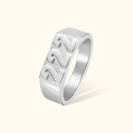 Personalized Signet Ring with Engraved Name Angel Number Year Birthday Graduation Gift for Women Men