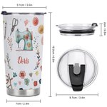 Vaso de 20oz con Tapa Personalizado con Tema de Costura Regalo de Cumpleaños para el Día de la Madre para Amante de la Costura