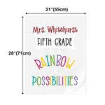 Personalised Rainbow of Possibilities Vinyl Classroom Wall Decal with Name and Grade Teacher's Day Back to School Gift for Teacher