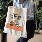 Gepersonaliseerde This Is My Couch Go Sit Over There Canvas Tote Bag Duurzaam en recyclebaar geschenk voor dierenliefhebbers