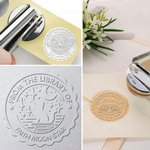 Personalized From the Library of Book Embosser Stamp Scenery Design with Text Birthday Gift for Books Lover Book Club
