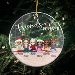 Ornement en Acrylique Personnalisé avec Nom et Dessin des Filles Thème Amitié Cadeau d'Anniversaire Noël pour Sœur Amie